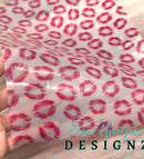 Clear Pink Glitter Kisses PVC