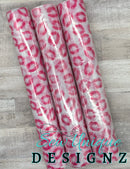 Clear Pink Glitter Kisses PVC