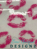 Clear Pink Glitter Kisses PVC