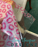 Clear Pink Glitter Kisses PVC