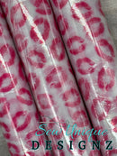 Clear Pink Glitter Kisses PVC
