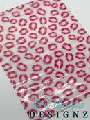 Clear Pink Glitter Kisses PVC