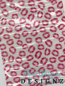 Clear Pink Glitter Kisses PVC