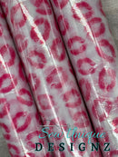 Clear Pink Glitter Kisses PVC