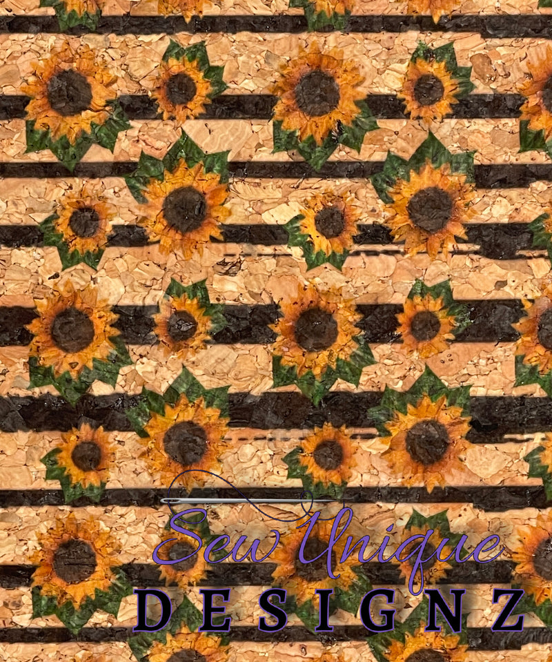 Sunflower Printed Cork Canvas