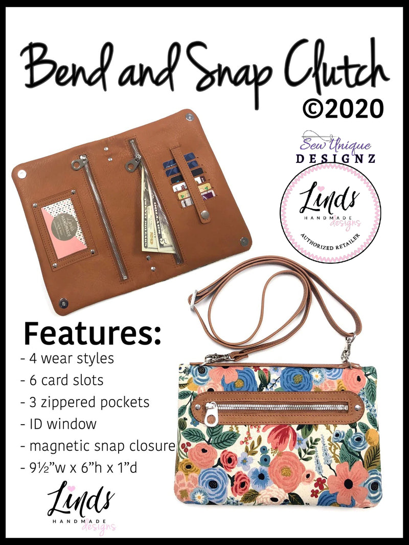 Bend and Snap Clutch - Linds Handmade PAPER PATTERN