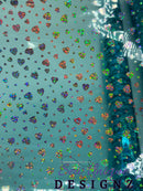 Blue Clear Holo Hearts