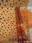 Orange Clear Holo Hearts